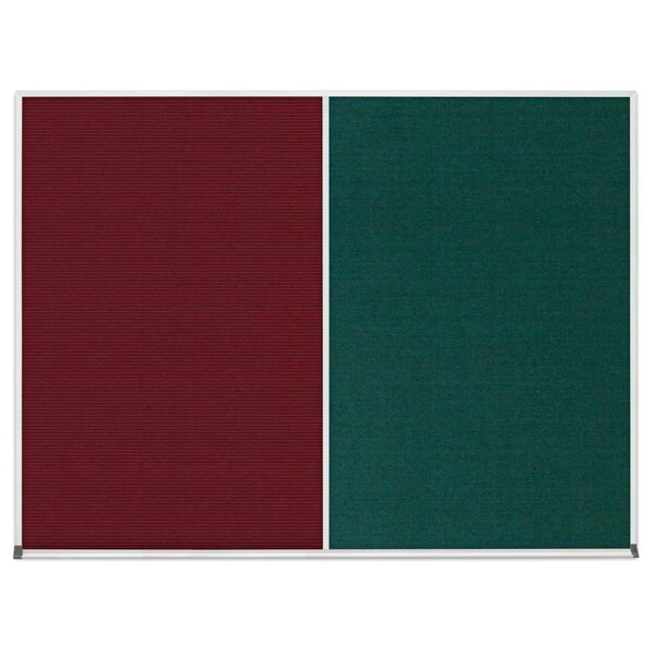 United Visual Products Double Door Radius Corkboard, 60"x36", Bla UV7004RC-BLACK-CLOUD - main